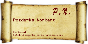 Pozderka Norbert névjegykártya