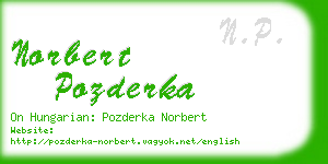 norbert pozderka business card